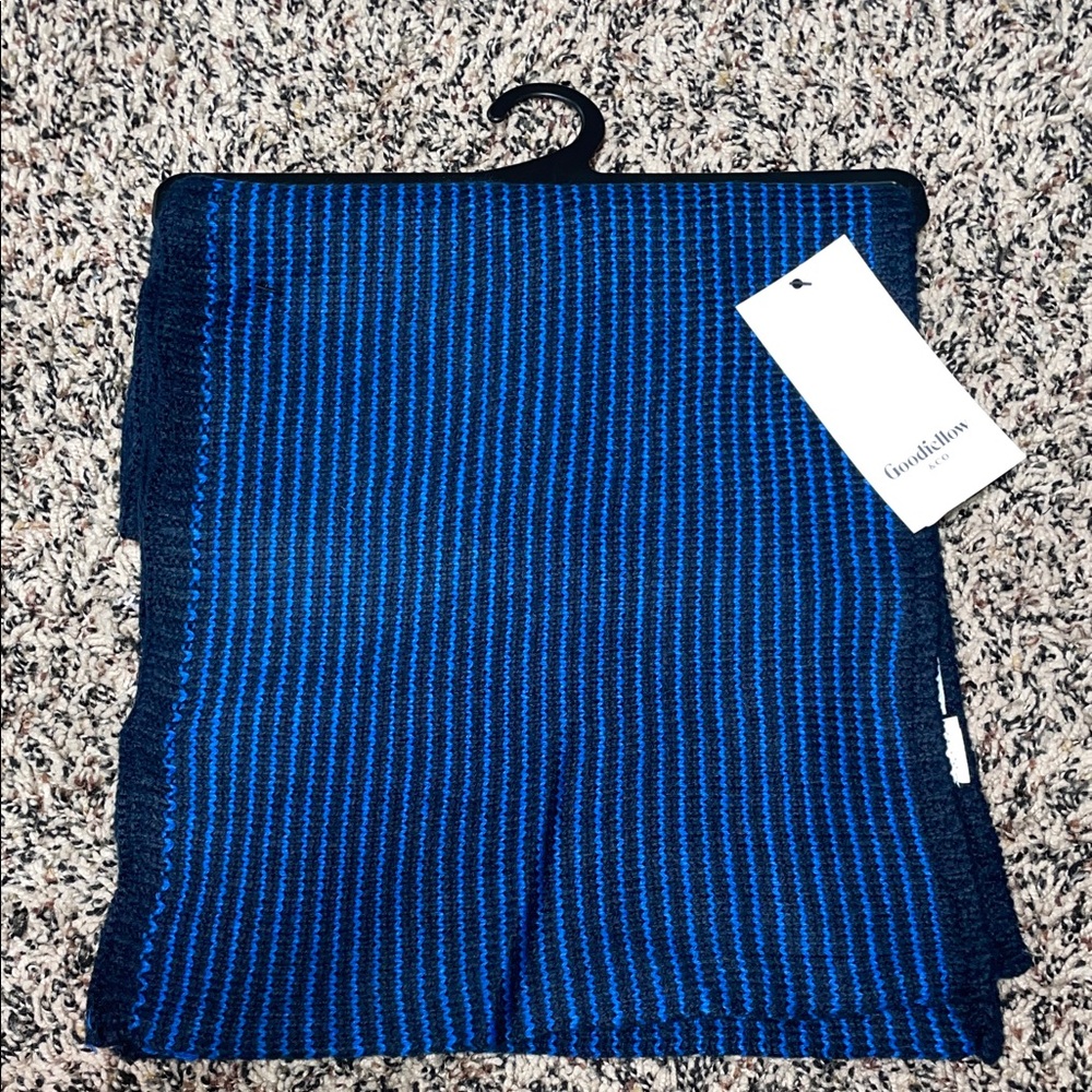 Goodfellow & Co Vibrant Blue and Black Knit Scarf OSFM | NWT - Picture 1 of 4